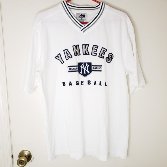 Lee Other - New York NY Yankees V-Neck White T-Shirt Mens M